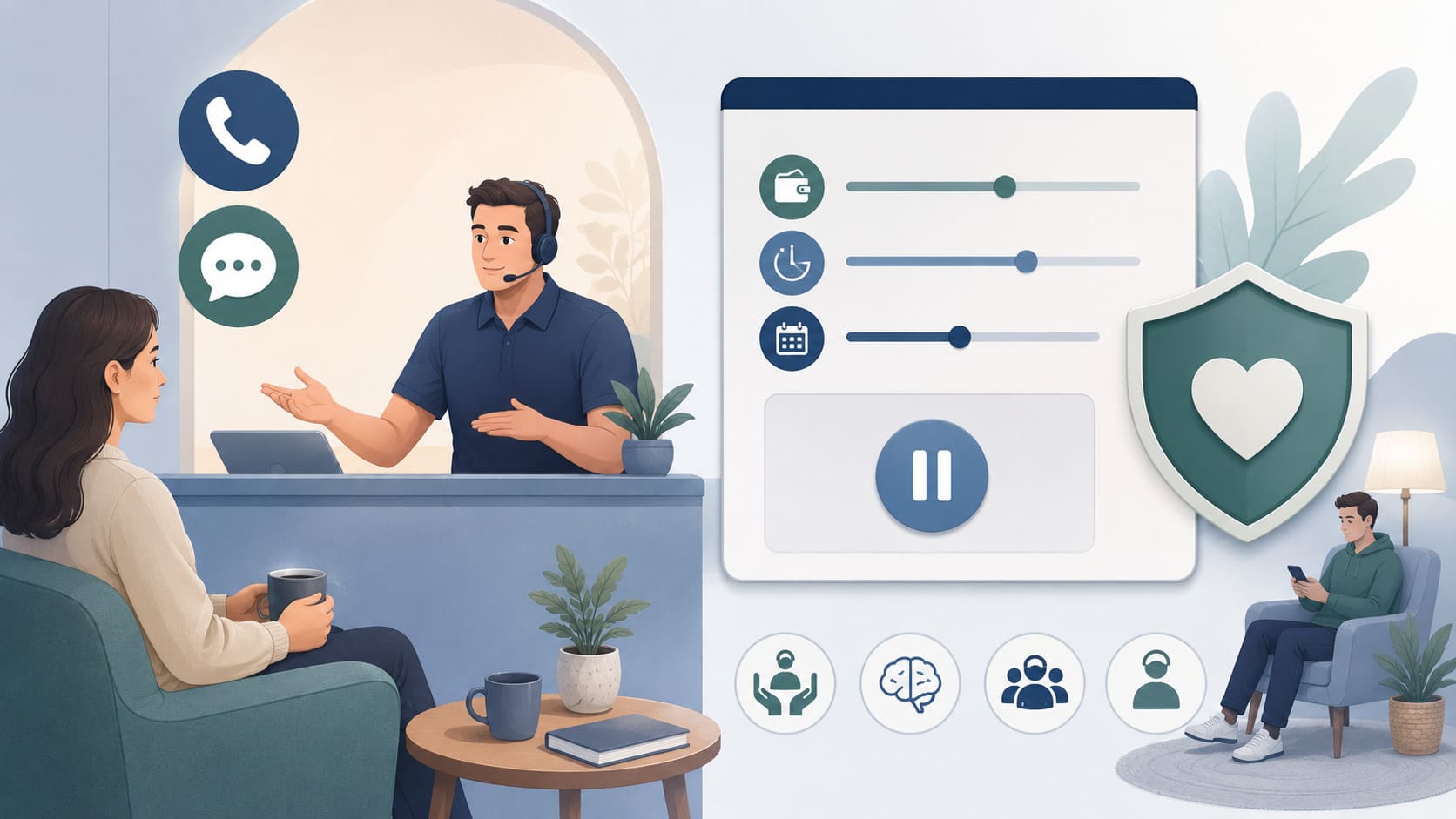 Illustration till guiden om ansvarsfullt spel och stödverktyg på VinnaPengar.com