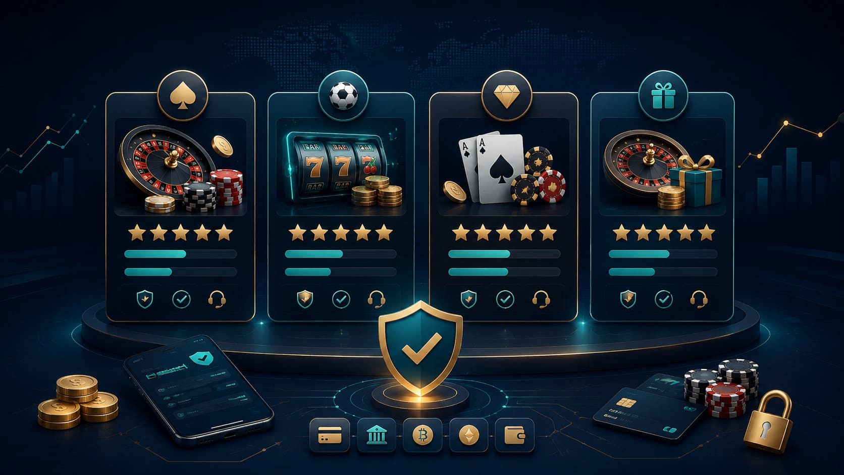 Illustration till guiden om bästa casinon för svenska spelare på VinnaPengar.com