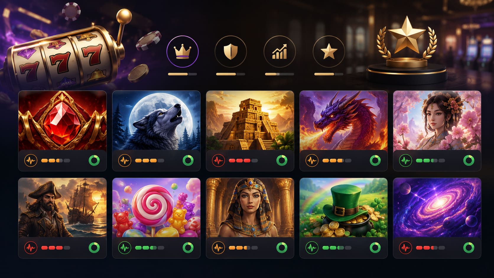 Illustration till guiden om bästa slots och spelautomater på VinnaPengar.com