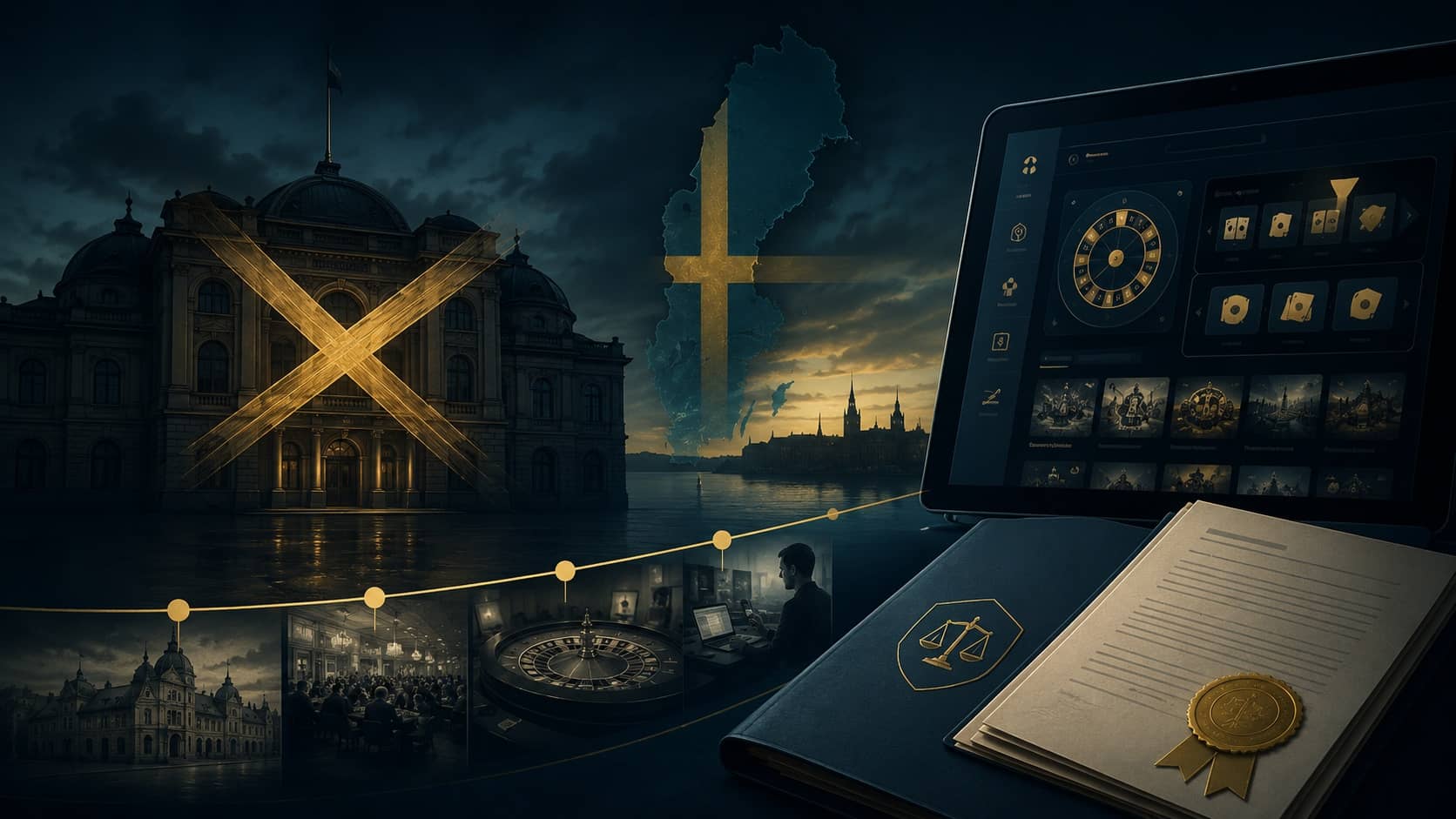 Illustration for Casino Cosmopol — The End of Sweden's Land-Based Casinos on VinnaPengar.com