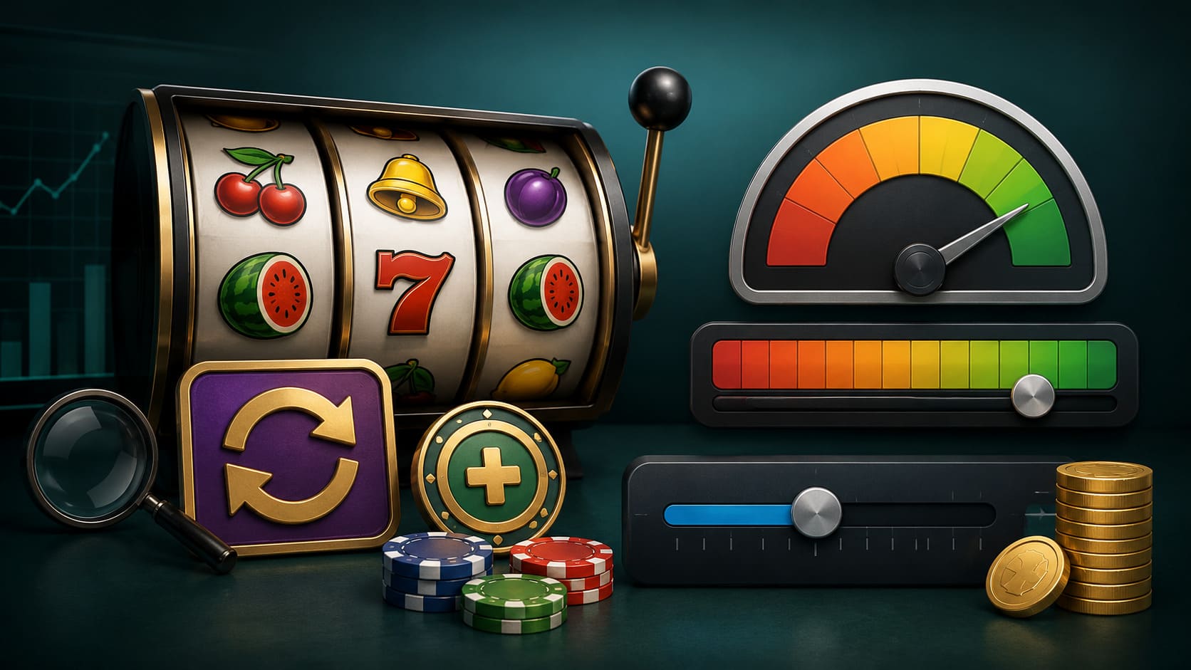 Illustration till guiden om slots och spelautomater online på VinnaPengar.com