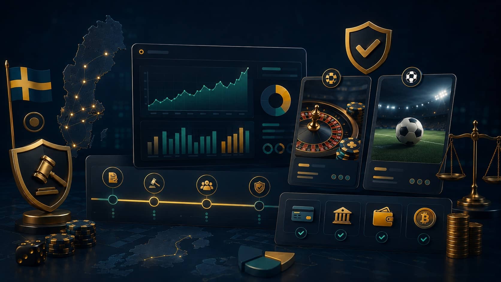 Illustration for Swedish Gambling Market 2026 — Regulation, Operators, and Recent Changes on VinnaPengar.com