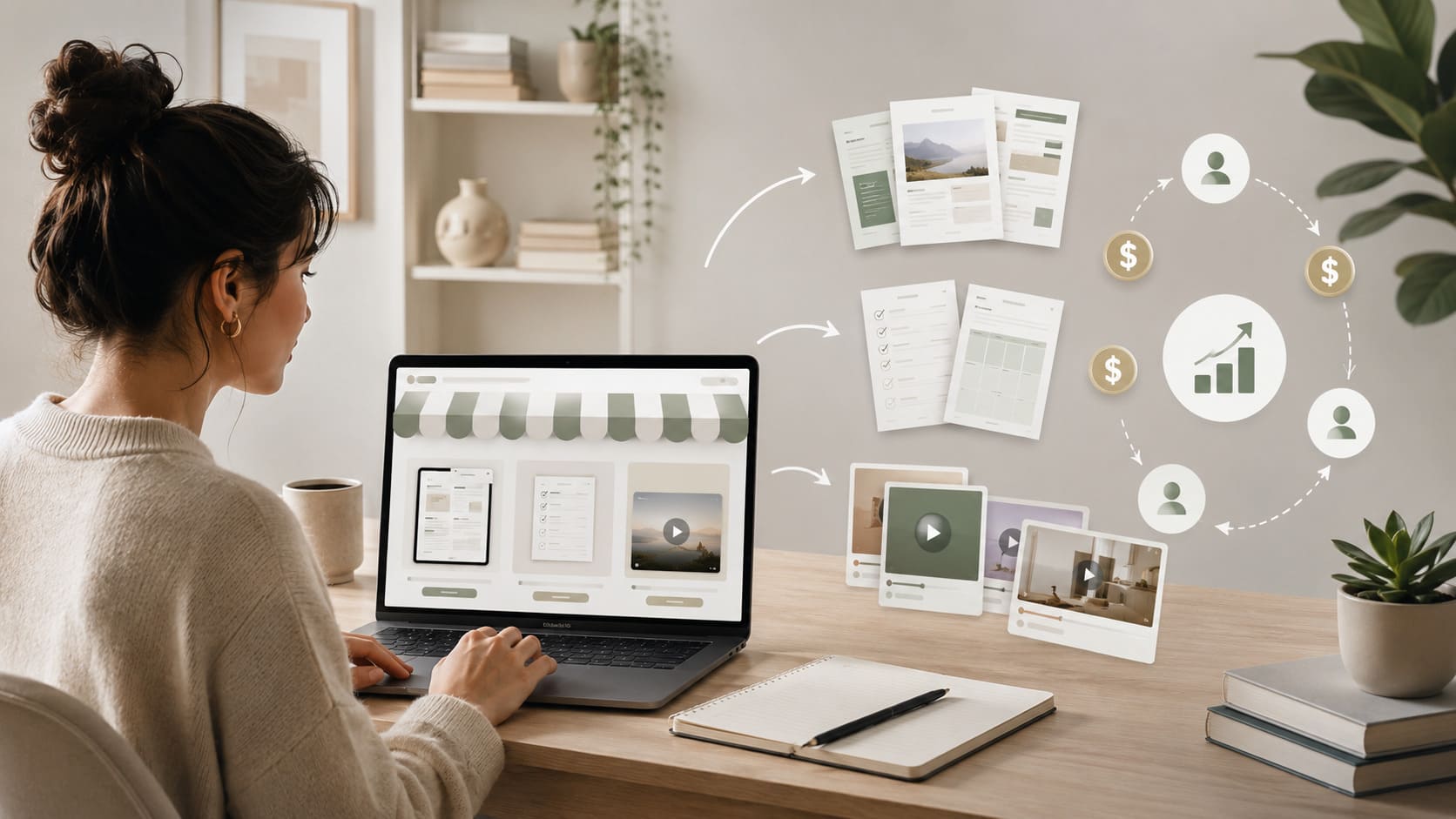 Illustration till guiden om att tjäna pengar på digitala produkter på VinnaPengar.com